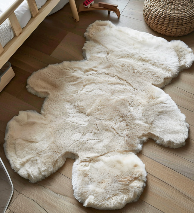 Kinder Vloerkleed Comfy Teddy - Crème