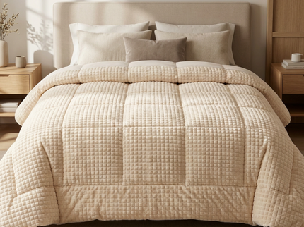 teddy check beige