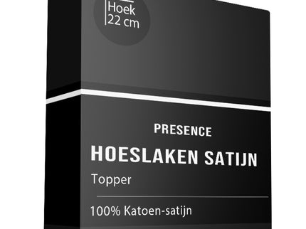 Topper Hoeslaken - Satijn - Zwart