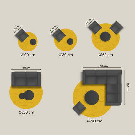 Jute Vloerkleed Geweven - Rond - Naturel