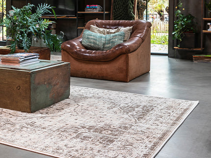 Vintage Vloerkleed Medallion - 190x290 cm - Beige
