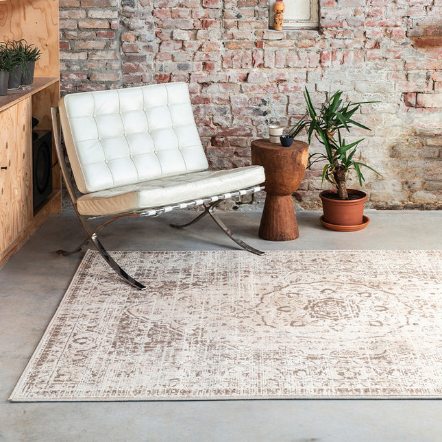 Vintage Vloerkleed Medallion - 190x290 cm - Beige