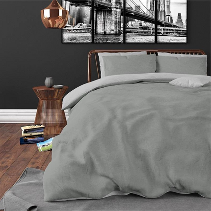 Zensation Dekbedovertrek Twin Face -  Grijs/Antraciet