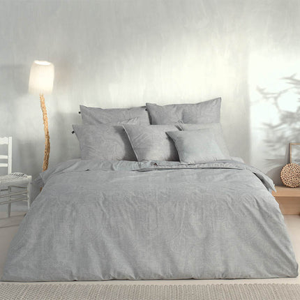 Zo!Home Dekbedovertrek Katoen - Paisley di Lino - Dove Grey