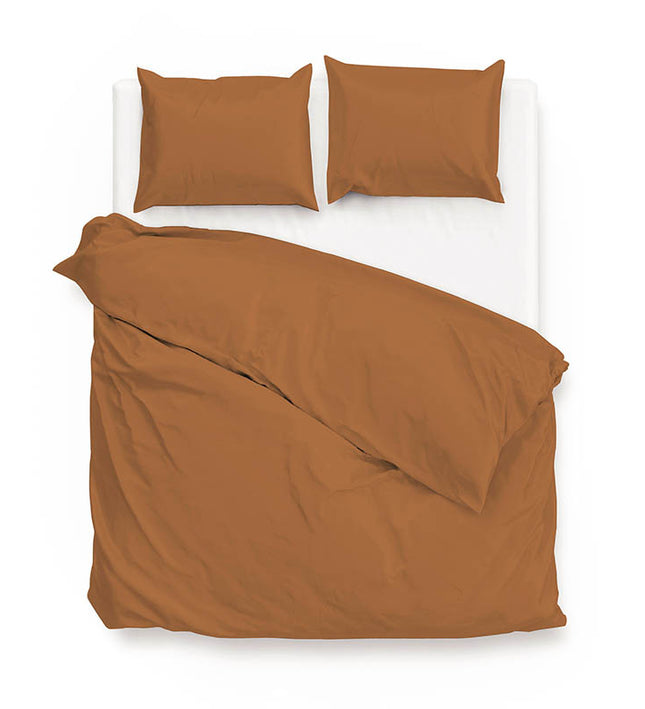 Zo!Home Dekbedovertrek Katoen-Satijn - Satinado - Cognac Brown