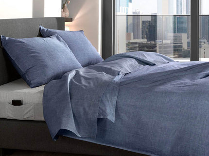 Zo!Home Dekbedovertrek Lino - Bonnet Blue