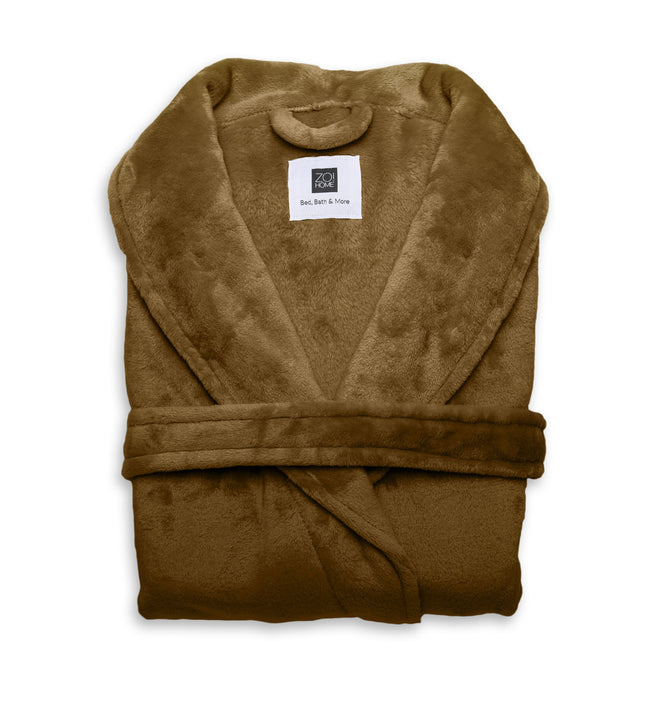 Zo Home Flanel Fleece Badjas Snow Leopard - grey - M Zo Home Flanel Fleece Badjas Snow Leopard - grey - M