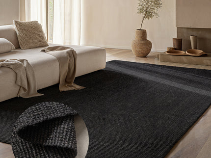 Handgeweven Jute Vloerkleed - Zwart