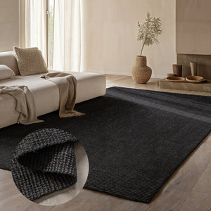 Handgeweven Jute Vloerkleed - Zwart