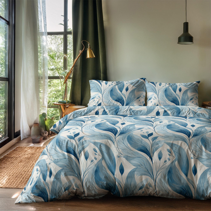 Zydante Dekbedovertrek Blue Leafs