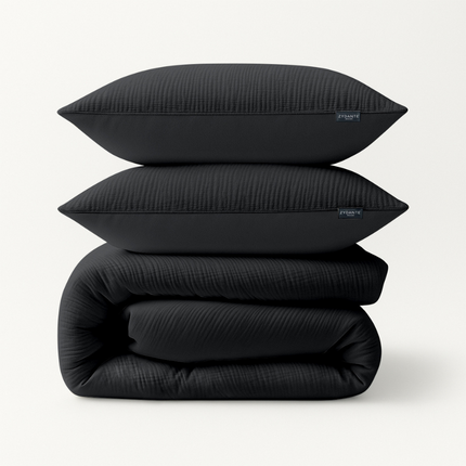 Zydante Dekbedovertrek Mousseline  - Donkergrijs